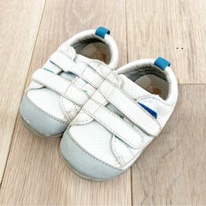 See Kai Run White and Blue Kids Sneakers